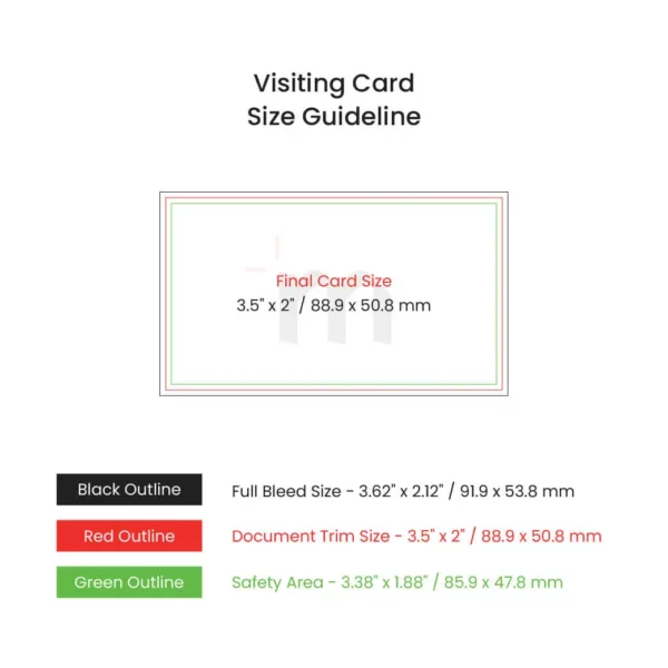 Standard Visiting Card Size Guideline 3.5inch X 2inch